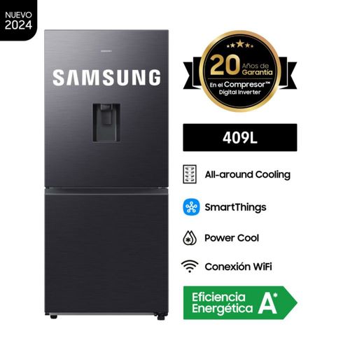 Refrigadora Samsung Bottom Freezer 409L Black