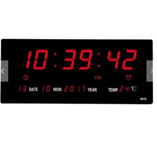 Reloj Digital Chico De Pared 36x15cm Calendari Caja Original