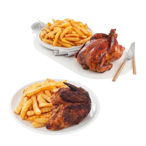 Pack Pollo Rostizado + Papas Fritas + 1/4 Pollo Rostizado + Papas Fritas