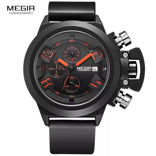 Reloj Megir Acero Negro y Silicona Negro MEG-18