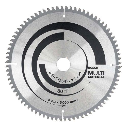 Disco Sierra 10" Bosch Multimaterial de 80 Dientes