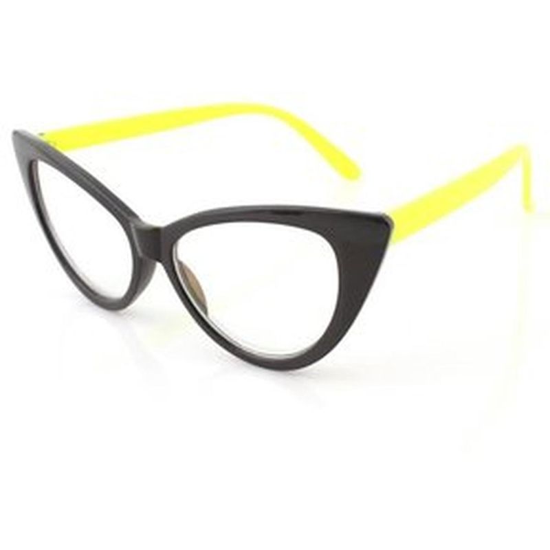 Montura-De-Lentes-O-Gafas-CatEye-Negro-Con-Patas-Amarillas
