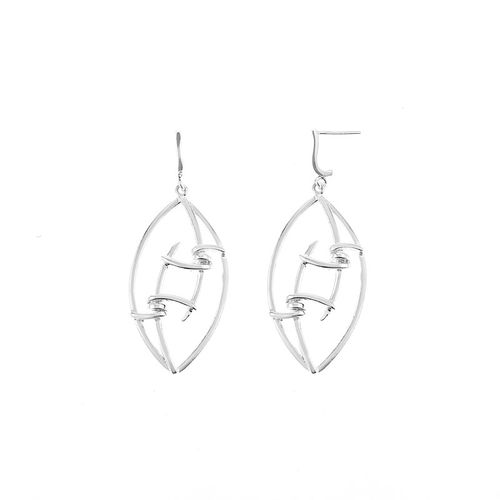 Aretes Almendra Colgante Plata 925