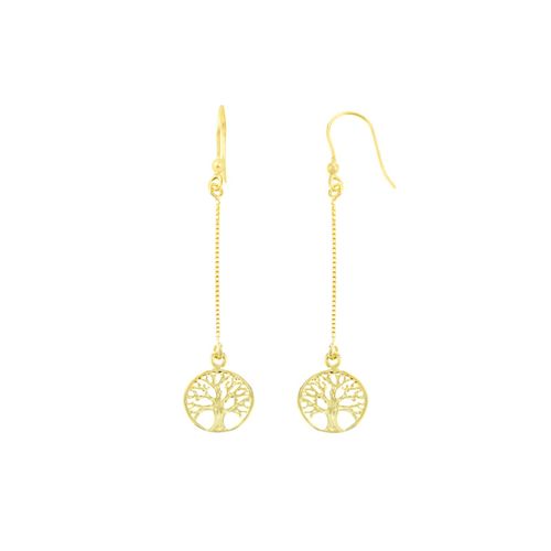 Aretes Arbol de Vida Golden Plata925