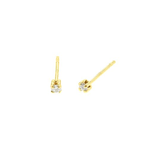 Aretes Bright 8P Punto Luz Oro 18K
