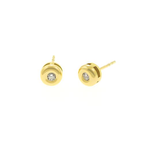 Aretes Bicel Punto de Luz Oro 18K