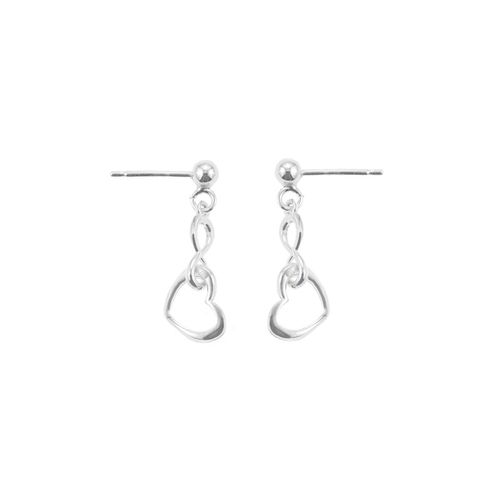 Aretes Corazones Colgantes Plata 925