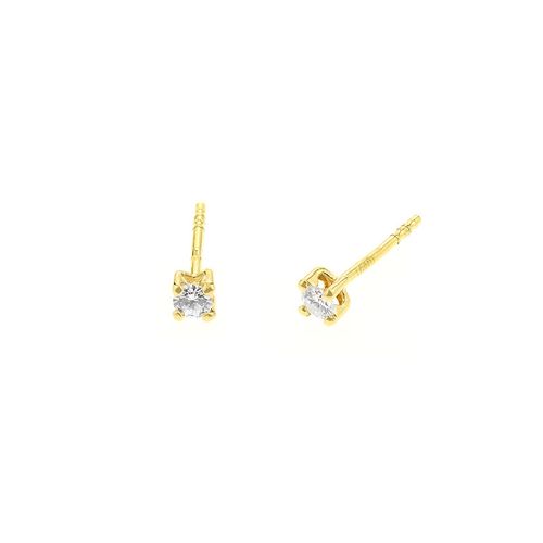 Aretes Bright 12P Punto Luz Oro 18k