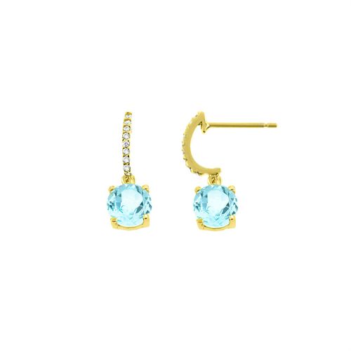 Aretes Topacio Sky Blue Colgante Oro 18k