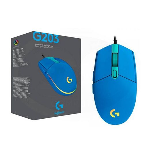 Mouse Logitech G203 Lightsync Optical 8000 Dpi Rgb Blue (910-005792)