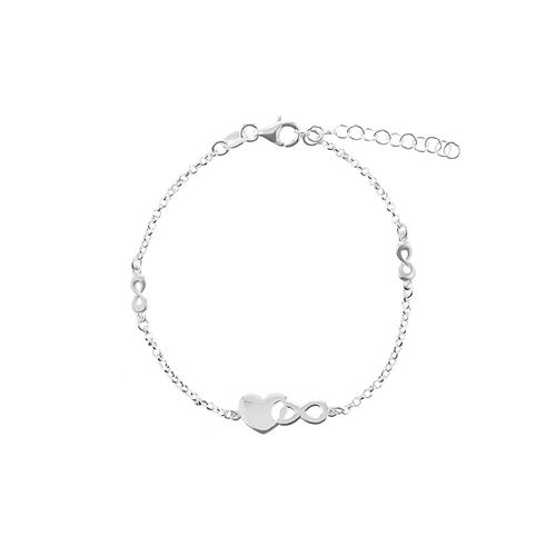 Pulsera Corazon Infinito Large Plata 925