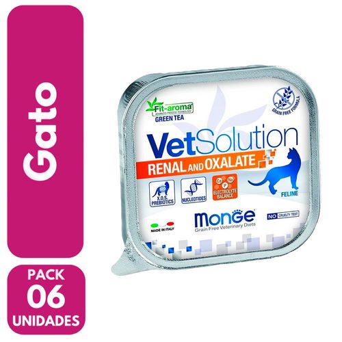 Comida Para Gato Monge Renal 100Gr Por 6Un