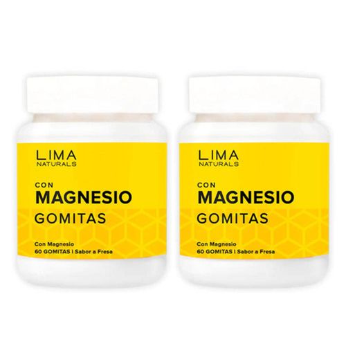 GOMITAS ADULTO CON MAGNESIO 60 UNIDADES LIMA NATURALS X 2