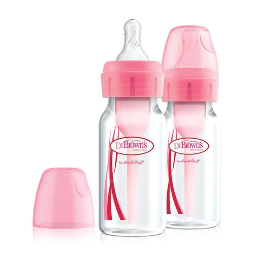 Set x2 Unids. Biberones de Polipropileno Options+ Boca Estrecha, Rosado 4oz/ 120ml