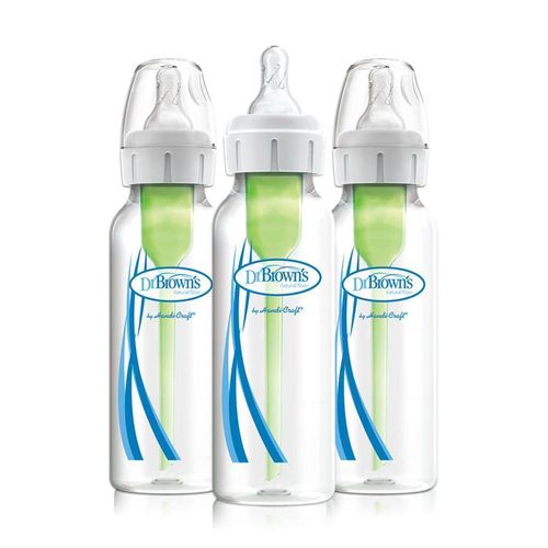 Biberón Polipropileno Options+ Boca Estrecha, pack de 3 , 8oz/ 250ml