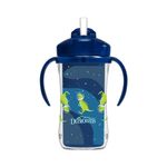 Vaso-con-cañita-10-oz-300ml-con-asas---Dinosaurios-Azul