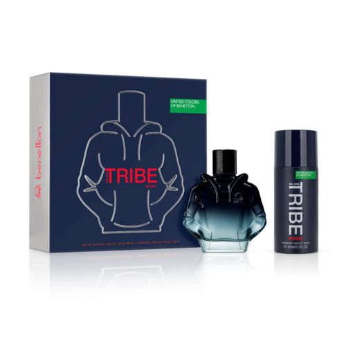 Set De Perfume Tribe Intenso Benetton Para Hombre Edp 90ml + Desodorante Spray 150ml