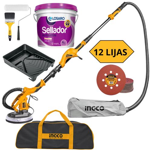 COMBO LIJADORA DE PARED Y TECHO 12 lijas + KIT SELLADOR ANTISALITRE