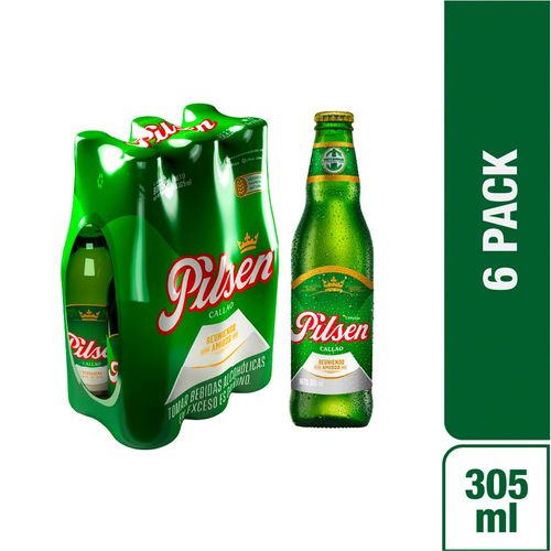 six pack pilsen botella 305ml