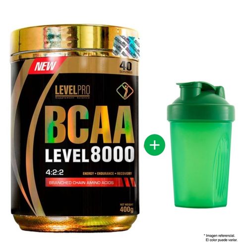 AMINOÁCIDO LEVEL PRO BCAA 8000 400G BLUEBERRY + SHAKER