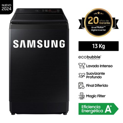 Lavadora Ecobubble Samsung WA13CG5441BVPE 13 Kg Negro