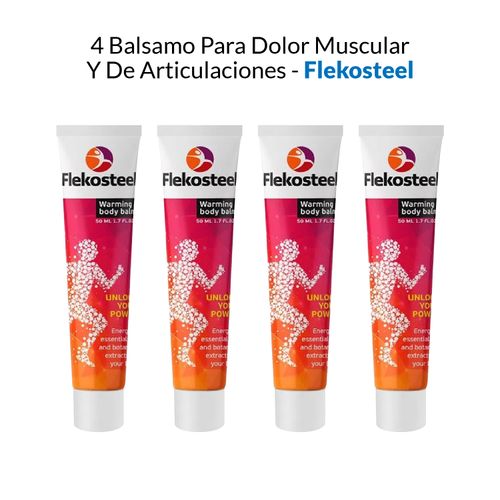 4 Flekosteel Balsamo Para Dolor Muscular Y De Articulaciones