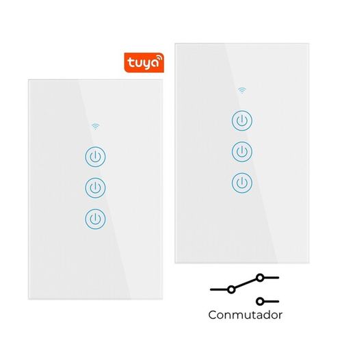 Conmutador Inteligente Wifi 3 Botones Blanco Pack 2 Unidades - Nexio