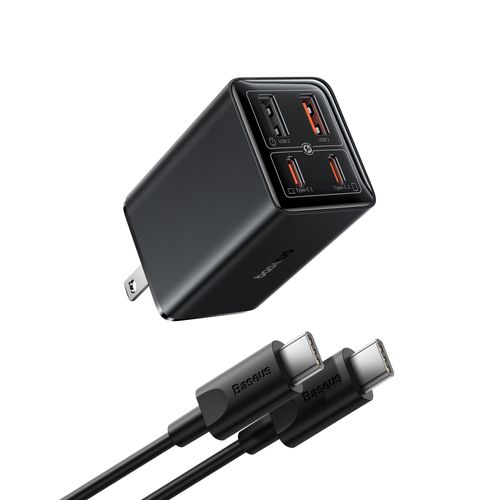 Cargador  Baseus GaN 6 Pro 65W Carga Rápida 4 Puertos con Cable 1m