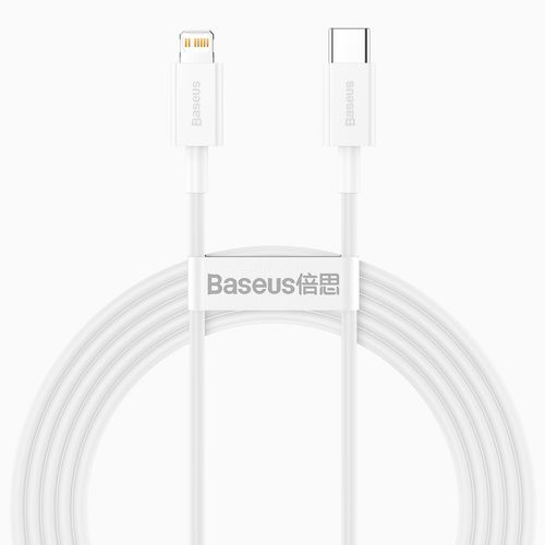 Cable Baseus USB Tipo C a Lightning PD 20W 2 Metros iPhone iPad Blanco