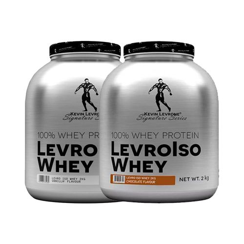 Pack 02 Proteina Isolatada Kevin Levrone Levroiso Whey 2Kg Vainilla y Chocolate