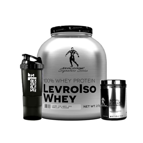 Pack Kevin Levrone Levroiso Whey 2kg Vainilla + Creatina 300gr + SmartShaker