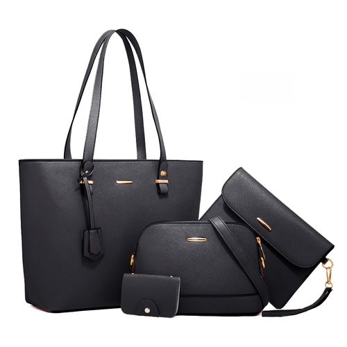 Juego de Carteras Bolsos 4 Piezas Elegante Negro CA4