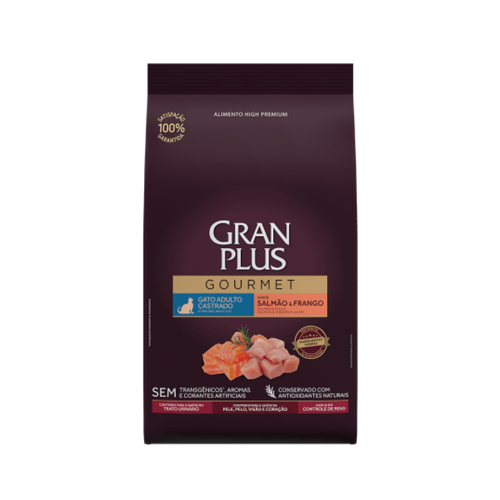 Comida Gato Castrado Gourmet Gran Plus Salmon Pollo 10kg