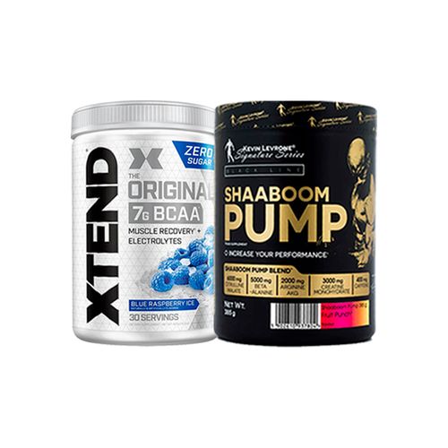 Pack Xtend Blue Raspberry 405gr + Shaaboom Pump Fruit Punch 385gr