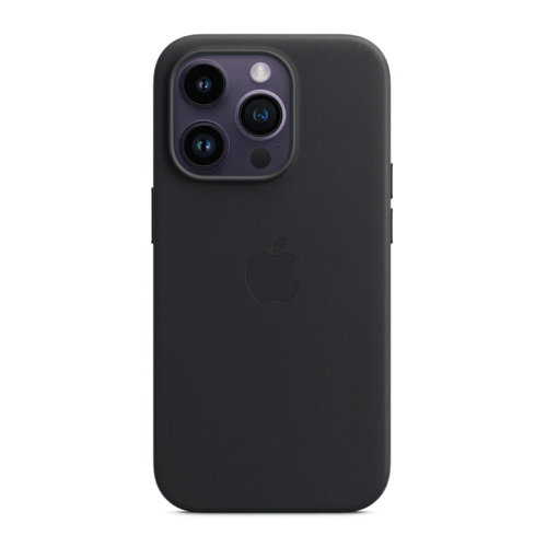 Case de cuero para iphone 15 PRO MAX, protector con logo Apple, color negro