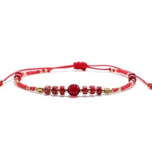 Pulsera Moriko Semillas Miyuki Rojo