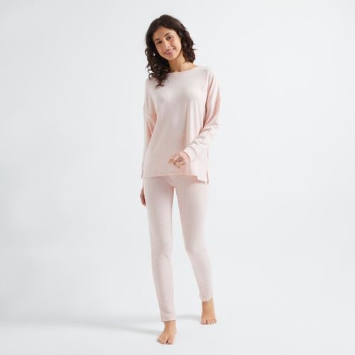 Pijama Hypnotic Para Mujer Rib Bordado Chomp Palo Rosa