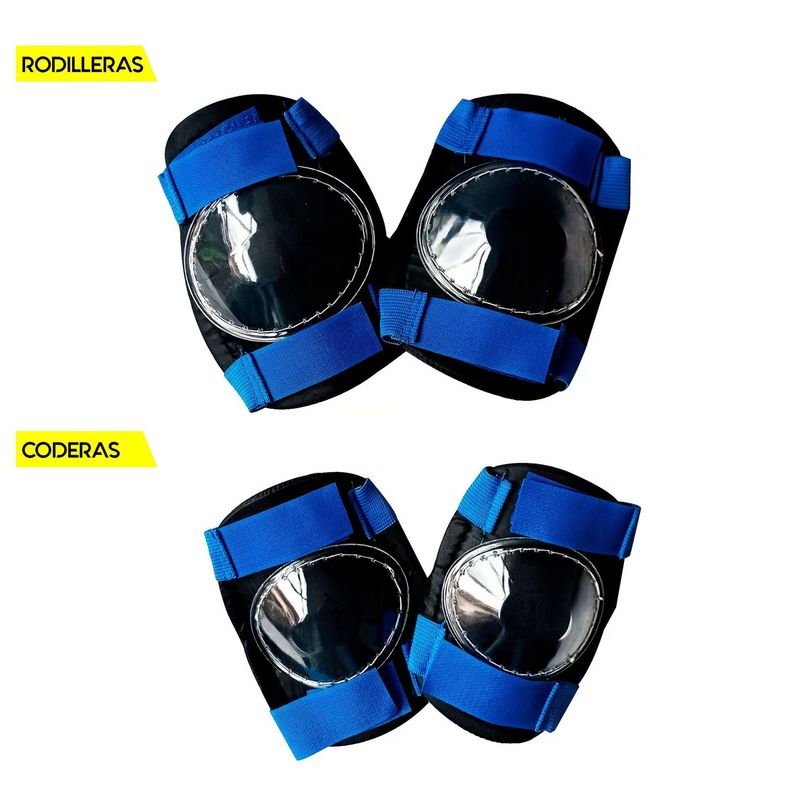 Kit-Ciclismo-Proteccion-Niño-Casco-Rodillera-Codera-Talla-S