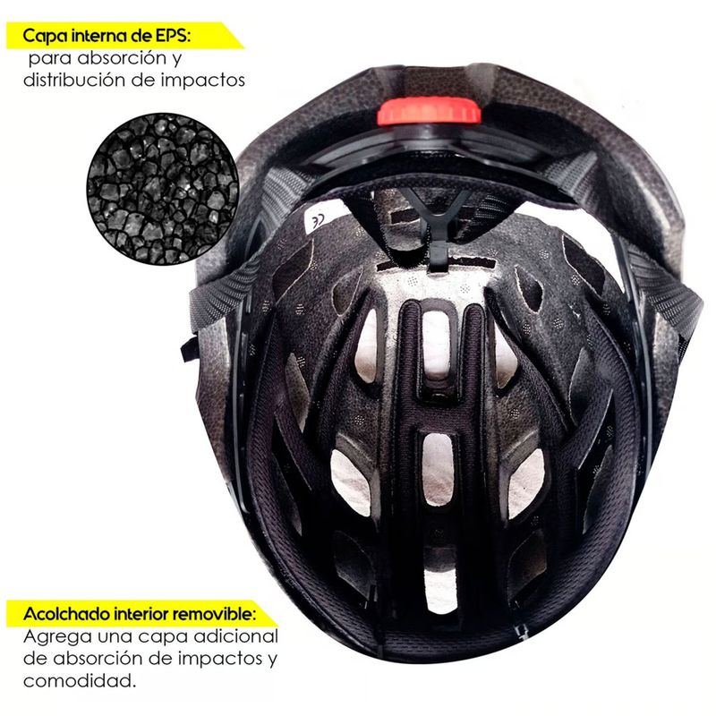 Casco-De-Bicicleta-Para-Adultos-Mtb-Talla-M--Negro-Gris-