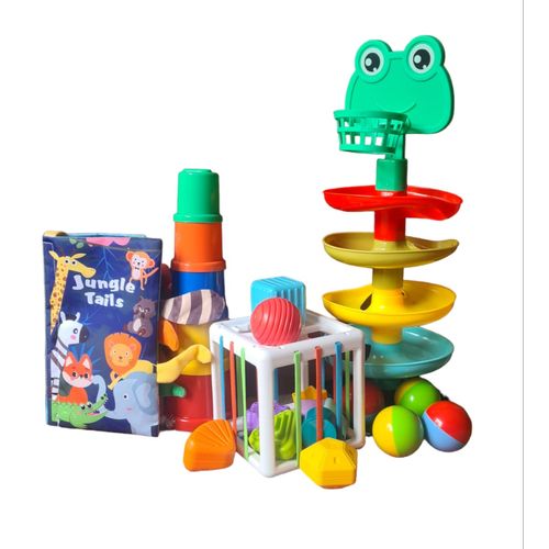 Kit de estimulación para bebes - 4 juegos didacticos