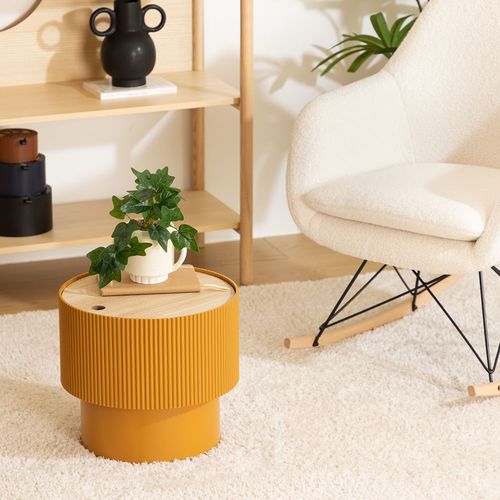 Mesa auxiliar Ocre con almacenaje Casa del Mediterráneo Atmosphera