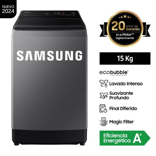 Lavadora Samsung EcoBubble WA15CG5441BDPE 15KG Gris Oscuro