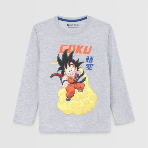 Polo Para Niño Dragon Ball Basico Gris Melange