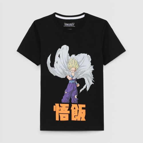 Polo Para Teen Niño Dragon Ball Print Central Negro