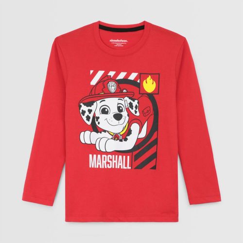 Polo Para Niño Paw Patrol Basico Manga Larga Rojo