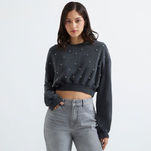 Polera Hpnotic Mujer Strass CHARCOAL