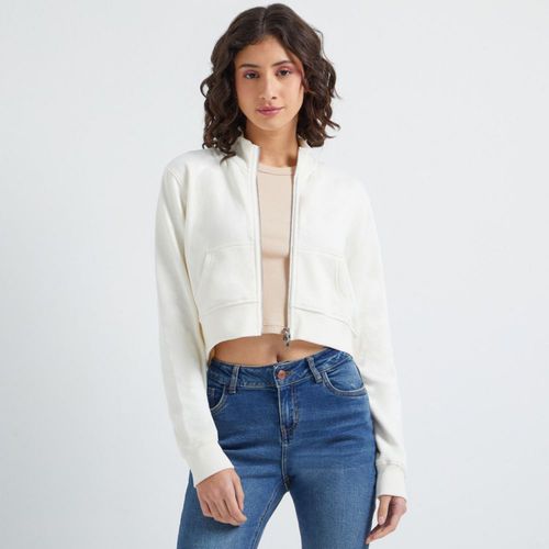 Polera Hypnotic Mujer Zip Mock OFF WHITE