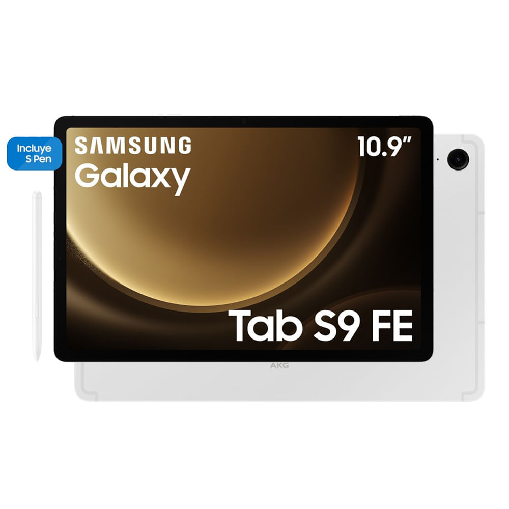 Tablet Samsung S9 FE 10.9"" 128GB, 6GB ram, cámara principal 8MP, frontal 8MP, plateado + Lápiz