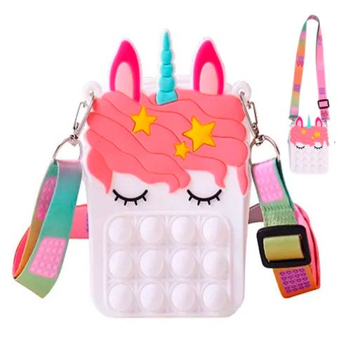 Morral Pop It Unicornio Anti Estrés Blanco