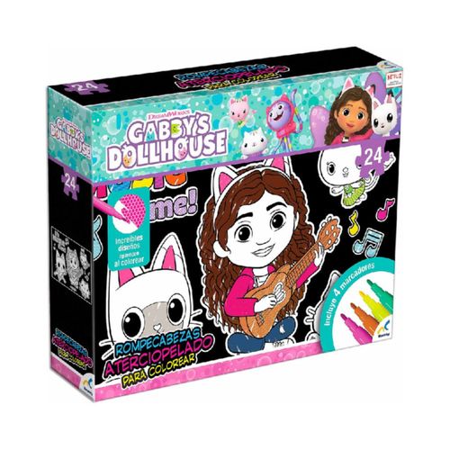 Rompecabezas Gabbys Dollhouse Aterciopelado Colorear 24 Piezas